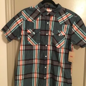 Mens Levis Short Sleeve Shirt Size Medium